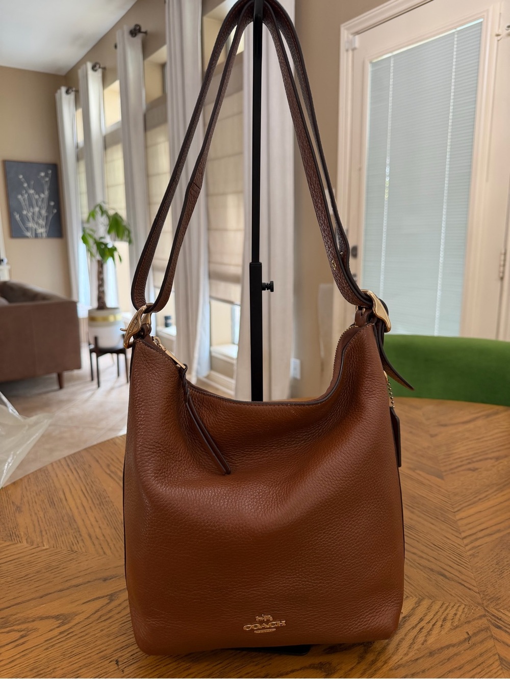 Coach Val Duffle Brown Pebbled Leather Hobo Bag